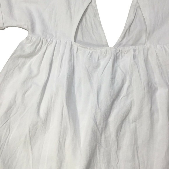 Toby Heart Ginger White Short Sleeve V Neck Blouse SZ XS open back - Picture 7 of 7